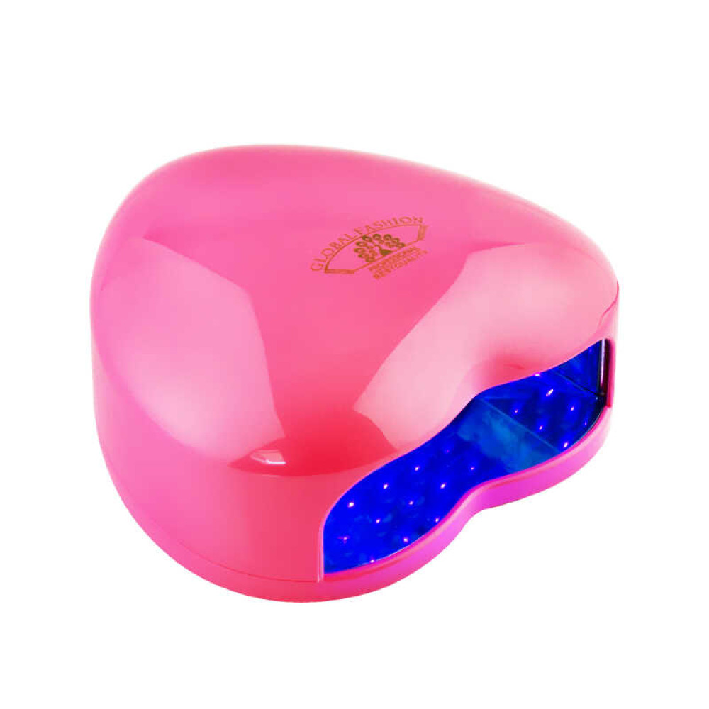 УФ LED лампа светодиодная Global Fashion, LED-13 сердечко, цвет розовый