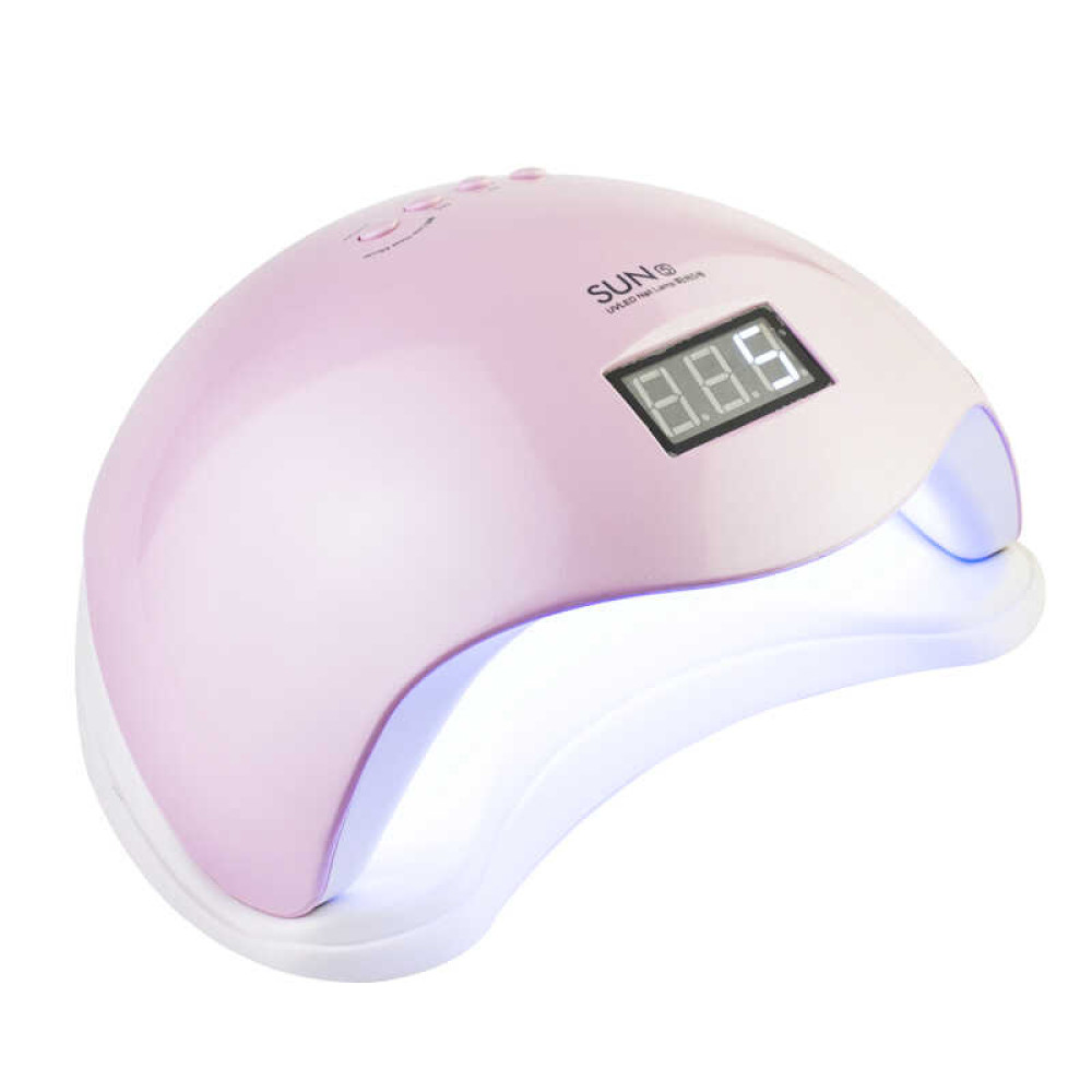 УФ LED лампа світлодіодна Starlet Professional Sun 5 48 Вт, таймер 10, 30, 60 і 99 с, колір рожевий