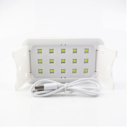УФ LED лампа світлодіодна Sun 13 Plus Mini 60 Вт з USB кабелем. таймер 60. 120 сек. колір рожевий з бірюзовим обідком