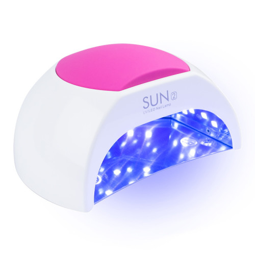 УФ LED лампа светодиодная Sun 2 48 Вт, таймер 10, 30, 60 и 90 сек, цвет белый с розовой накладкой, фото 1, 1 175 грн.