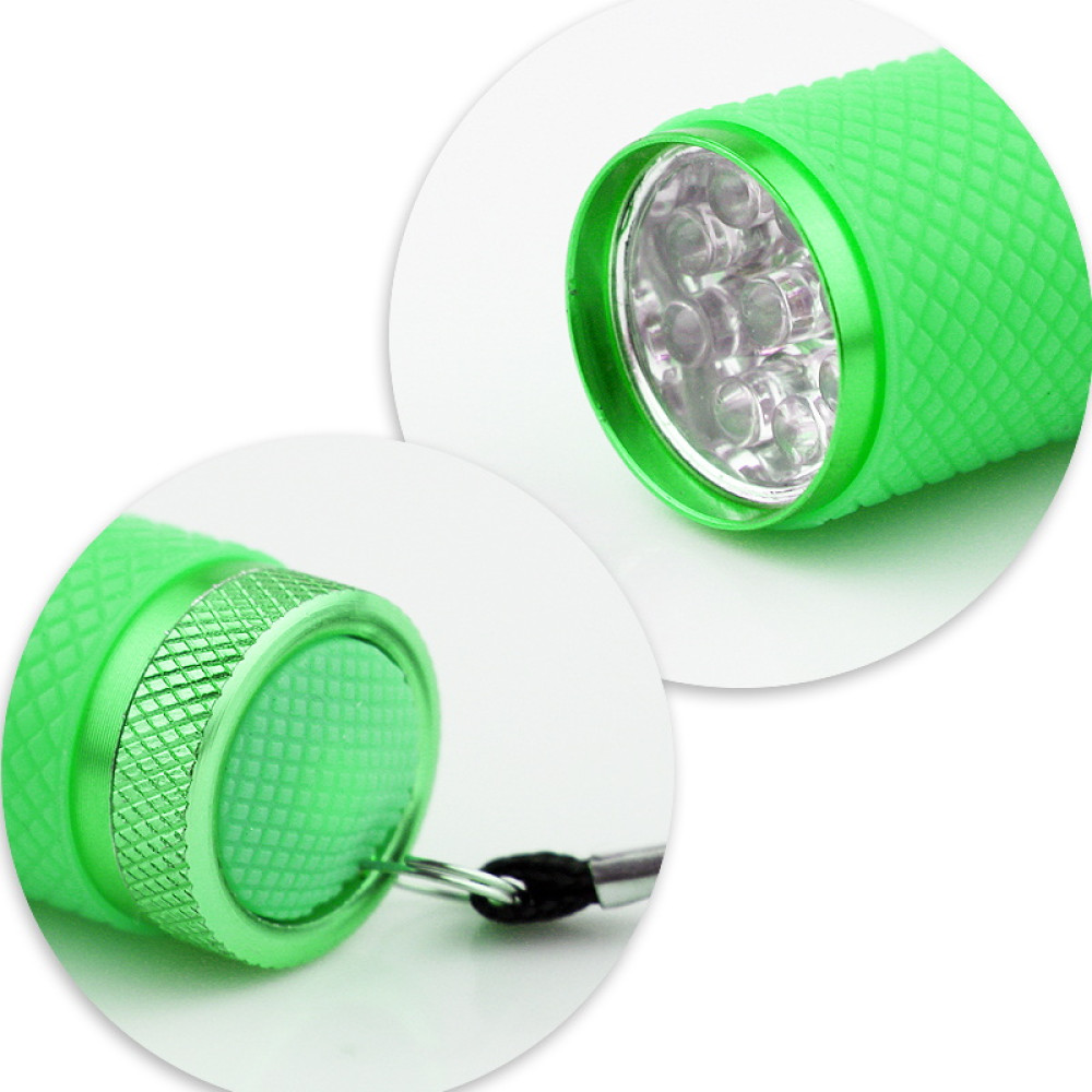 УФ светодиодный фонарик для экспресс-сушки гель-лака. цвет зеленый