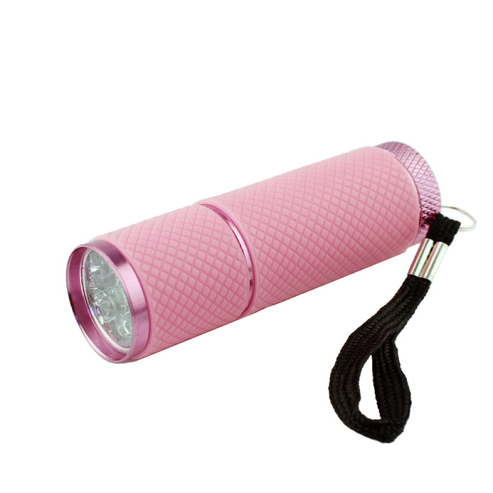 УФ светодиодный фонарик для экспресс-сушки гель-лака, цвет розовый