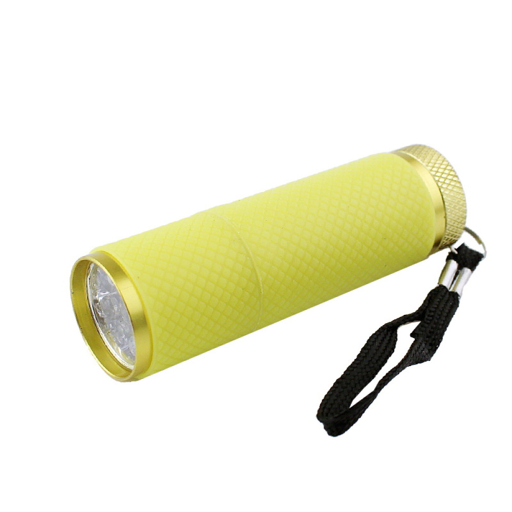 УФ светодиодный фонарик для экспресс-сушки гель-лака, цвет желтый