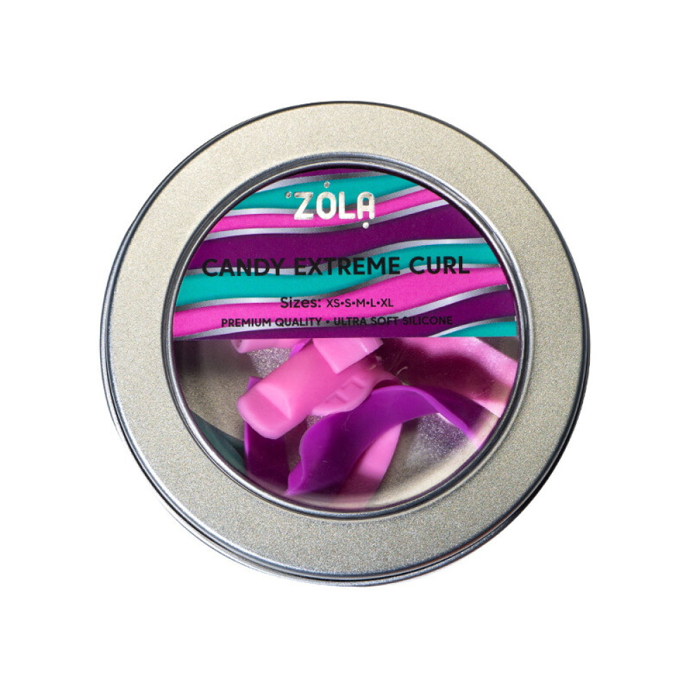 Валики силиконовые для ламинирования ресниц ZOLA Candy Extreme Curl (S. M. L. XL. LL)