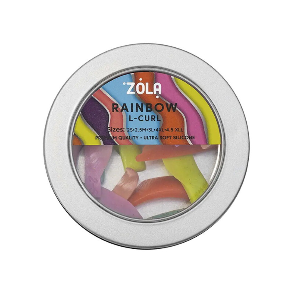 Валики силиконовые для ламинирования ресниц ZOLA Rainbow L-Curl (2S. 2.5M. 3L. 4XL. 4.5XLL)