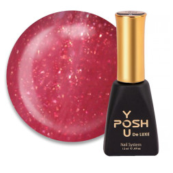База камуфлирующая You POSH French Rubber Base Color Red De Luxe 46, яркий красный с мелкими золотыми блестками, 12 мл