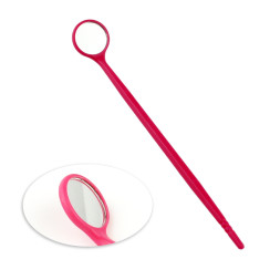 Дзеркало для нарощування вій. пластик. колір рожевий