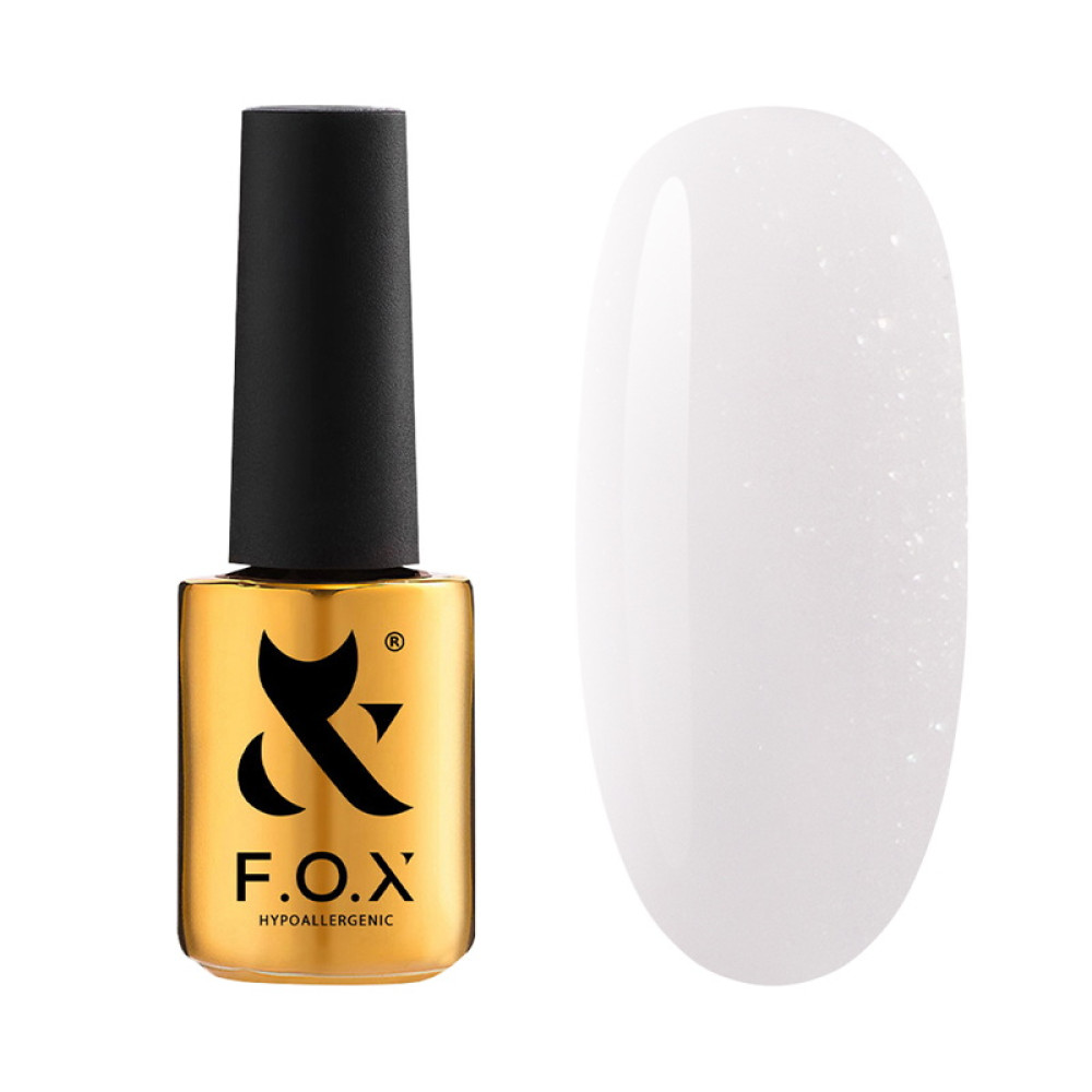 Рідкий гель F.O.X Shine Gel Milk для зміцнення нігтів. молочний з дрібним шимером. 14 мл