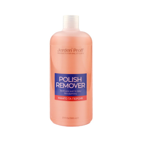 Жидкость для снятия лака без ацетона Jerden Proff POLISH REMOVER Манго Персик 500 мл, фото 1, 199 грн.